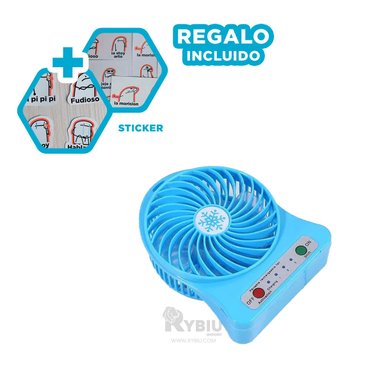 VENTILADOR PORTATIL RYBIU TE29396 MODERNA COLOR AZUL + POST-IT ADHESIVOS