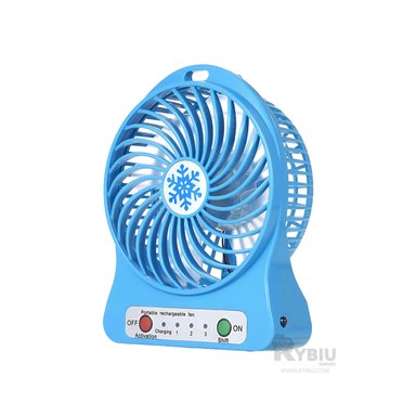 VENTILADOR PORTATIL RYBIU TE29396 ALTA EFICIENCIA MINI AZUL + REGALO AGENDITA - 2