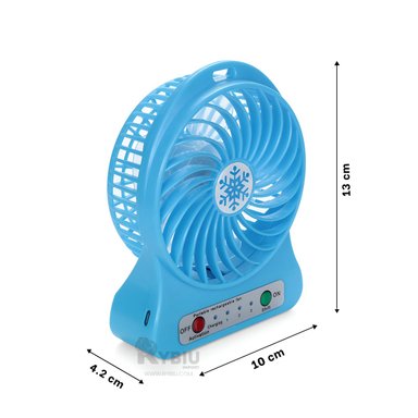 VENTILADOR PORTATIL RYBIU TE29396 ALTA EFICIENCIA MINI AZUL + REGALO AGENDITA - 5