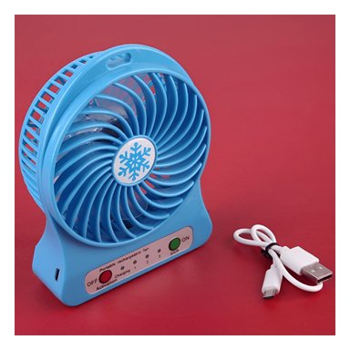 VENTILADOR PORTATIL RYBIU TE29396 ELEGANTE MINI VIAJES AZUL + REGALO STICKERS