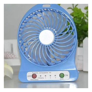 VENTILADOR PORTATIL RYBIU TE29396 ELEGANTE MINI VIAJES AZUL + REGALO STICKERS - 2