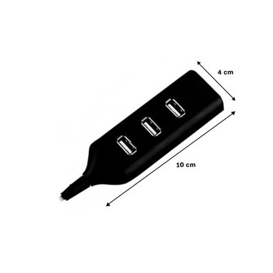HUB 4 PUERTOS RYBIU CON USB 2.0 EN TONO NEGRO + REGALO STICKERS - 4