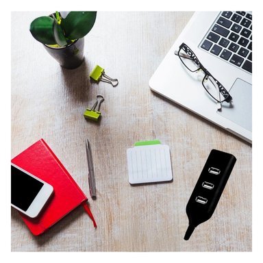 HUB 4 PUERTOS RYBIU CON USB 2.0 EN TONO NEGRO + REGALO STICKERS - 5