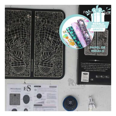 MASAJEADOR RYBIU PIES TE30248 COMPACTO LIGERO COLOR NEGRO + PAPEL REGALO