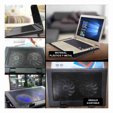 COOLER RYBIU CON 2 VENTILADORES EN TONO NEGRO + REGALO AGENDITA - 4