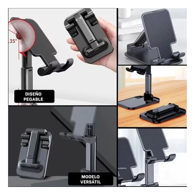 SOPORTE RYBIU TE29571 SEGURO PLEGABLE PARA CELULAR NEGRO - 5