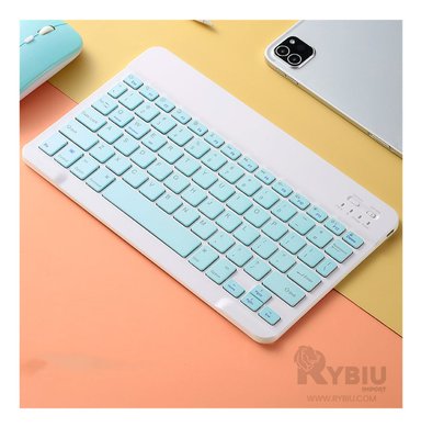 TECLADO INALÁMBRICO RYBIU MULTI DISPOSITIVO CELESTE + REGALO AGENDITA TE29870 KIT - 1