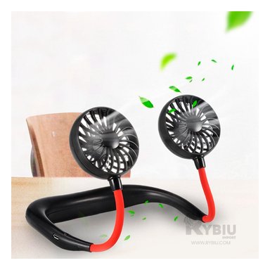 VENTILADOR PORTATIL RYBIU TE29503 RESISTENTE CUELLO PRACTICO LIVIANO NEGRO