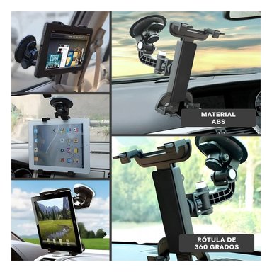 SOPORTE RYBIU 360 SEISA APOYO RESISTENTE TABLET NEGRO + POST-IT ADHESIVOS - 5