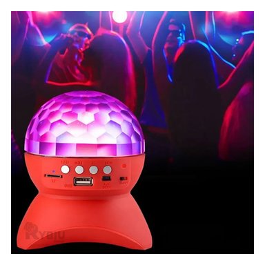 BOCINA PROYECTOR BLUETOOTH RYBIU TE30277 REFLECTOR DIVERTIDO UTIL TONO ROJO + REGALO AGENDITA - 1