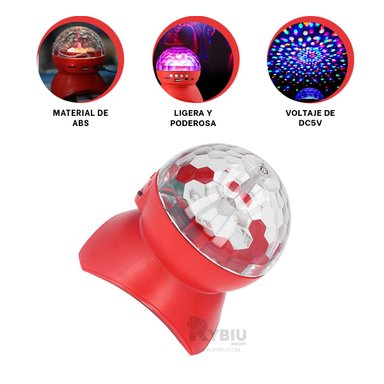 BOCINA PROYECTOR BLUETOOTH RYBIU TE30277 REFLECTOR DIVERTIDO UTIL TONO ROJO + REGALO AGENDITA - 3