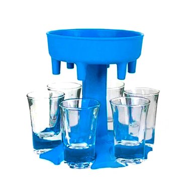 DISPENSADOR RYBIU JU30868 CELESTE COPAS SHOT 6 PORCIONES