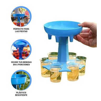 DISPENSADOR RYBIU JU30868 CELESTE COPAS SHOT 6 PORCIONES - 2