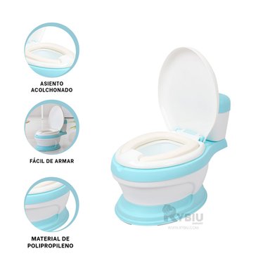 INODORO RYBIU HO30756 ASIENTO CON TAPA + POST IT ADHESIVOS CELESTE