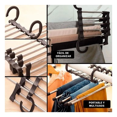 SET PERCHERO RYBIU HO30797 COLGADOR RESISTENTE UTIL NEGRO + POST-IT ADHESIVOS