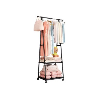 SET PERCHERO RYBIU HO30803 TRIANGULAR ROPA METAL NEGRO + PAPEL REGALO