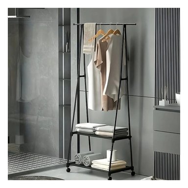 PERCHERO RYBIU HO30803 PORTATIL MULTIFUNCIONAL ROPA METAL NEGRO