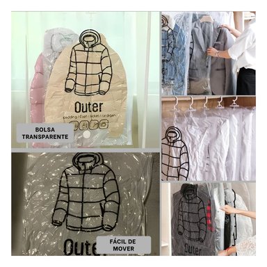 BOLSA DE ROPA RYBIU HO32147 COBERTOR EN TONO TRANSPARENTE Y + POST-IT ADHESIVOS