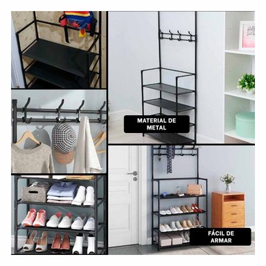 RACK RYBIU RECTO NEGRO USO FACIL ZAPATOS + POST-IT ADHESIVOS