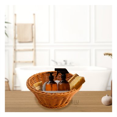 SET CESTA RYBIU HO32314 MARRON ATRACTIVA VERSATIL TEJIDA + REGALO STICKERS