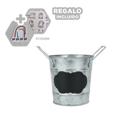 SET MACETERO RYBIU HO32313 METAL PLATEADO FLORES NUBE + REGALO STICKERS