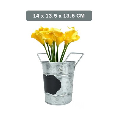 SET MACETERO RYBIU HO32313 METAL PLATEADO FLORES NUBE + REGALO STICKERS - 4