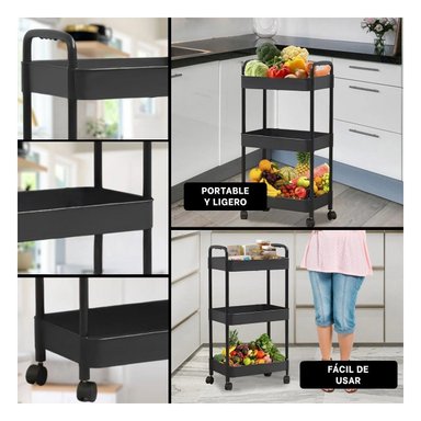 ESTANTERÍA RYBIU HO30741 NEGRO FUNCIONAL + POST-IT ADHESIVOS