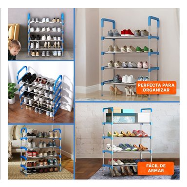 ESTANTE RYBIU HO29604 CELESTE GUARDAR CALZADO 4 N + POST-IT ADHESIVOS