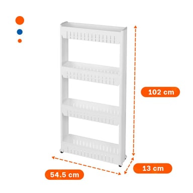 ESTANTE RYBIU HO29683 BLANCO MULTIFUNCIONAL CON RUEDAS + POST-IT ADHESIVOS - 4