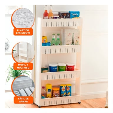 ESTANTE RYBIU HO29683 BLANCO MULTIFUNCIONAL CON RUEDAS + POST-IT ADHESIVOS - 5