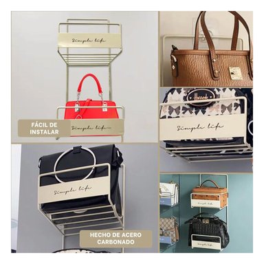 SOPORTE DE CARTERAS BLANCO 2 NIVELES 45X17X19CM USO DIARIO PLUS Y+POST IT