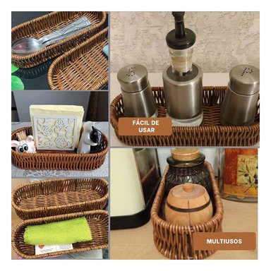 BANDEJA RYBIU HO30194 MARRÓN AZAFATE APTO PRODUCTOS + POST-IT ADHESIVOS