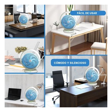 VENTILADOR PORTATIL RYBIU JR2019 DIFUSOR BRISA ESCRITORIO CELESTE + POST-IT ADHESIVOS