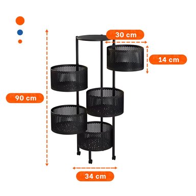 REPISA RYBIU HO29687 NEGRO MODERNA 5 N IVELES + POST-IT ADHESIVOS - 4