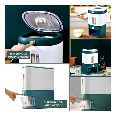 DISPENSADOR RYBIU CO29824 VERDE EXPENDEDOR CEREAL 10 KG + POST-IT ADHESIVOS - 5