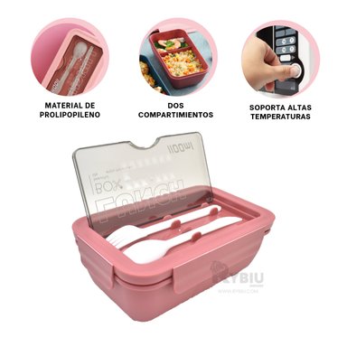 ENVASE PARA NIÑOS DE COLOR ROSADO Y+POST-IT ADHESIVOS