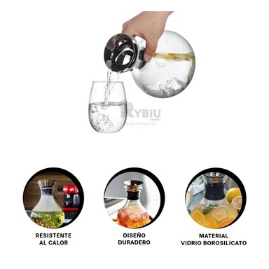 JARRA RYBIU 212 TRANSPARENTE JARRON RESISTENTE UTIL 1600 ML FUJI + POST-IT ADHESIVOS