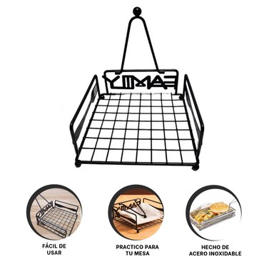 SERVILLETERO RYBIU CO29716 NEGRO SOPORTE SERVILLETAS FUNCIONAL + POST-IT ADHESIVOS