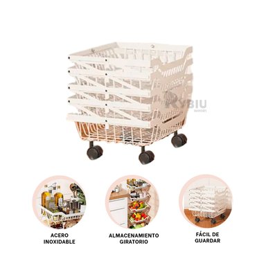 ESTANTE RYBIU CO29692 ACERO INOXIDABLE BLANCO DINAMICO 5 PISOS + POST-IT ADHESIVOS