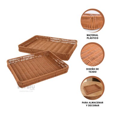 SET ENVASE RYBIU HO32321 MARRON RESISTENTE 34X24X4 CM + POST-IT ADHESIVOS