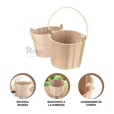 SET RECIPIENTE RYBIU HO32319 MADERA CLARA MINIMALISTA + POST-IT ADHESIVOS