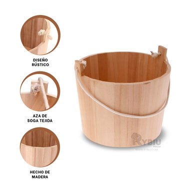 SET CESTO RYBIU HO32316 MADERA CLARA RECIPIENTE MINIMALISTA + POST-IT ADHESIVOS