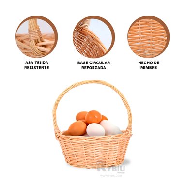 SET ENVASE RYBIU HO32327 MIMBRE MARRON FORMA CIRCULAR + POST-IT ADHESIVOS