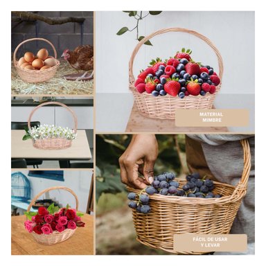 SET ENVASE RYBIU HO32329 MIMBRE MARRON FORMA OVALADA + POST-IT ADHESIVOS