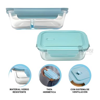 ENVASE PARA COMIDA RYBIU CO29559 CELESTE +POST-IT ADHESIVO