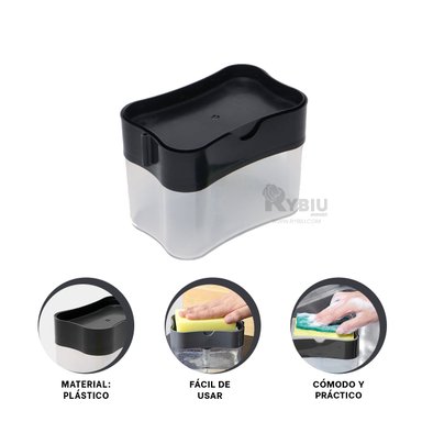 DISPENSADOR RYBIU CO30386 NEGRO JABÓN + POST-IT ADHESIVOS