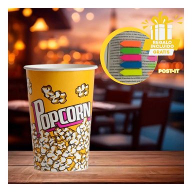 TAZON PARA PORCORN EN 7X17CM RYBIU CO30382 AMARILLO +POST-IT ADHESIVOS