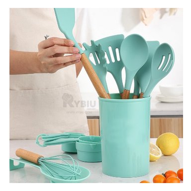 SET UTENSILIOS RYBIU CO30458 VERDE MADERA + POST-IT ADHESIVOS