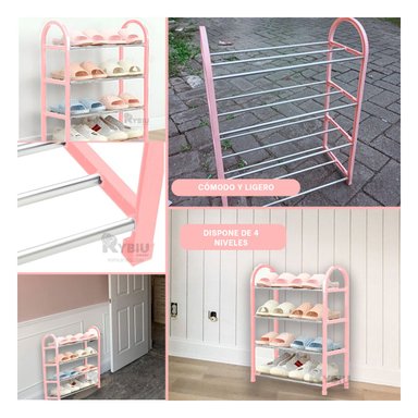 SOPORTE 4 NIVELES OVALADO ROSADO PERFECTO PARA ENTRADA O DORMITORIO
