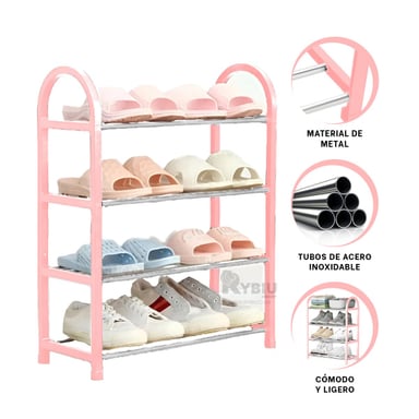 SOPORTE 4 NIVELES OVALADO ROSADO PERFECTO PARA ENTRADA O DORMITORIO - 3